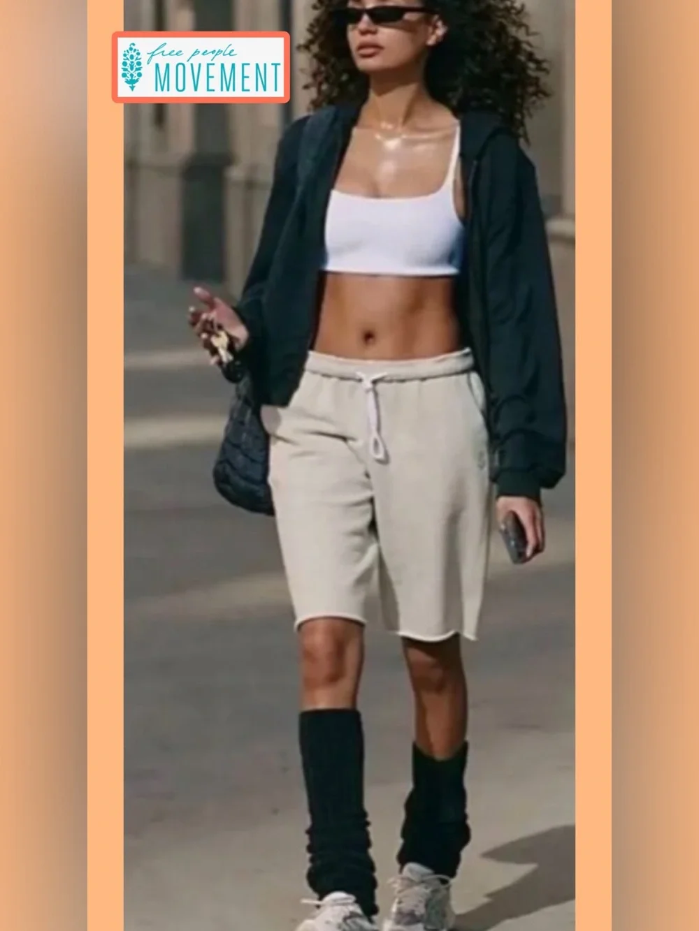 FP Movement by Free People Cream Drawstring Athletic Shorts